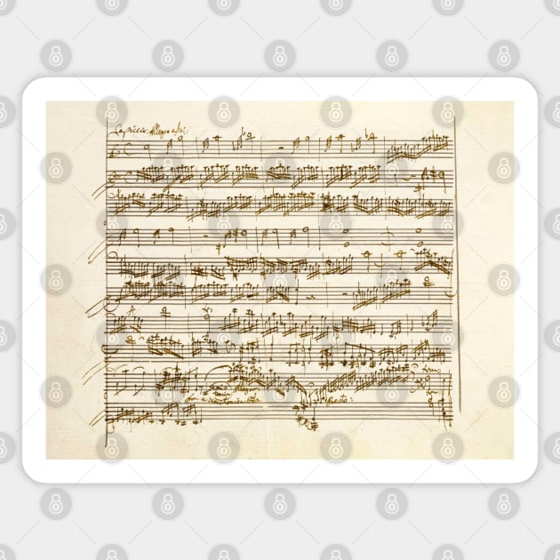 Mozart | Amadeus Mozart original manuscript score Sticker by Musical design